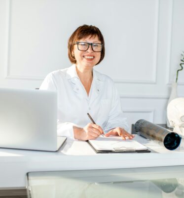 Senior woman doctor in the office